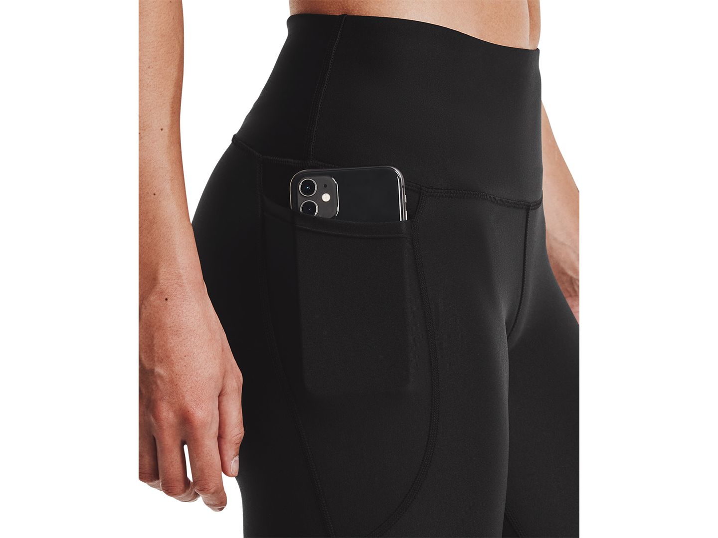 Женские леггинсы Under Armour Tech High-Rise Ankle Length, цвет: Чёрный / Белый — фото 2