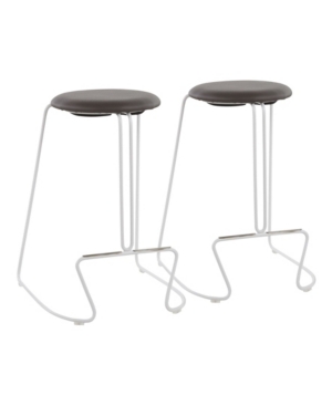 Lumisource Finn Counter Stool - Set Of 2 In Gray