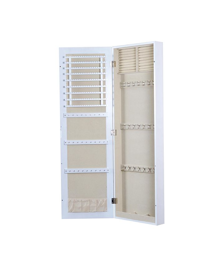 PKO Inc. Wall Mounted White Jewelry Armoire with Mirror Macy's