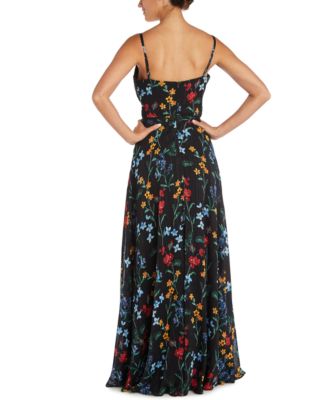 nightway floral print gown