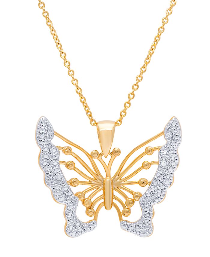 Macy s Diamond Accent Butterfly Pendant 18