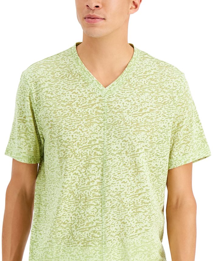 INC International Concepts Men's Pieced Textured Burnout V-Neck T-Shirt ...