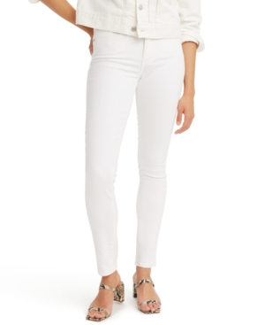 Levi's 311 Studded Ankle-zip Shaping Skinny Jeans In Soft Clean White