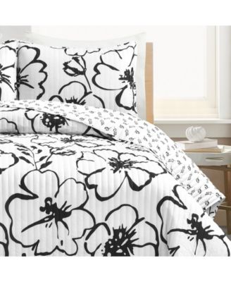 Lush Décor Scandinavian Floral 3 Piece Quilt Set, Full/Queen
