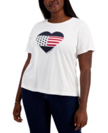 Plus Size Heart Flag T-Shirt