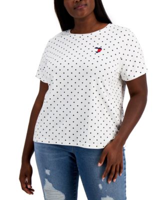 Plus Size Embroidered Heart Logo T-Shirt