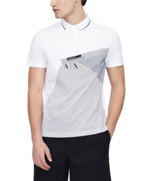 AX Armani Exchange Men's Regular-Fit Abstract Logo-Print Pique Polo Shirt