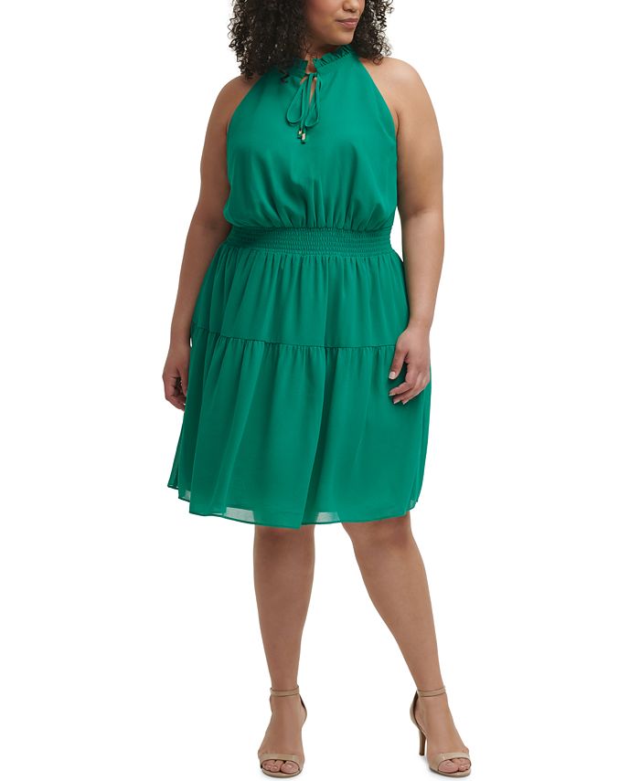 Vince Camuto Plus Size Smocked Fit & Flare Dress - Macy's