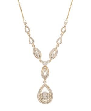 Wrapped In Love Diamond Double Drop Pendant 17" In 14k White Gold Or 14k Yellow Gold (1-1/2 Ct. T.w.), Created For M