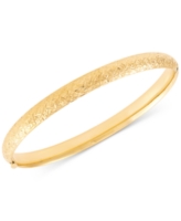 Textured Bangle Bracelet in 10k Gold, White Gold and Rose Gold - Yellow Gold