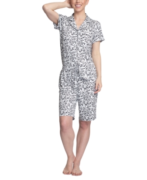 Hanes Printed Knit Bermuda Shorts Pajama Set