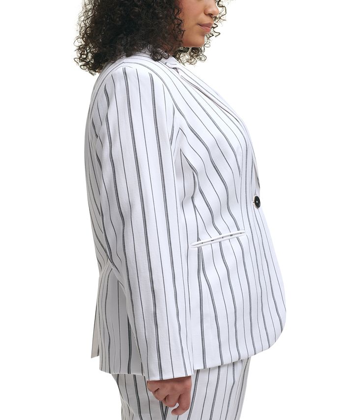 Calvin Klein Trendy Plus Size Striped Blazer Macy's