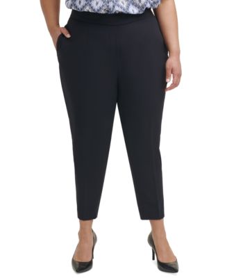 Calvin Klein Trendy Plus Size Pull-On Pants - Macy's