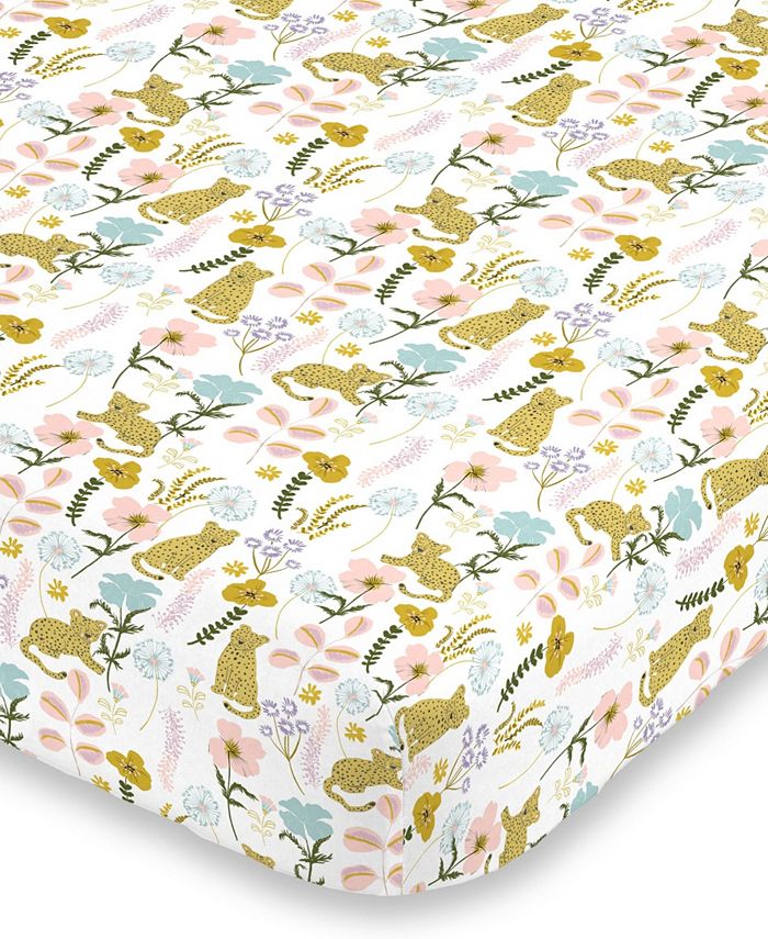 Macy s Cheetah Flower Fitted Super Soft Crib Sheet Macy s