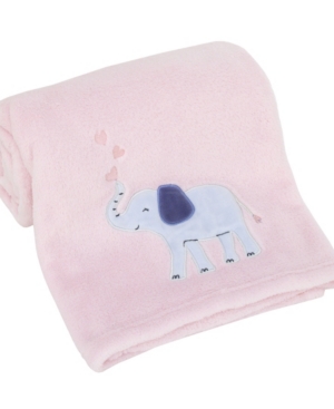 Carter's Sweet Floral Elephants Super Soft Baby Blanket Bedding In Pink