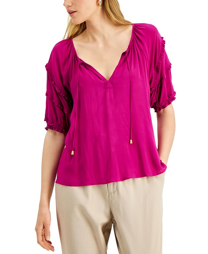 INC International Concepts Short-Sleeve Peasant Top, Created for Macy's ...