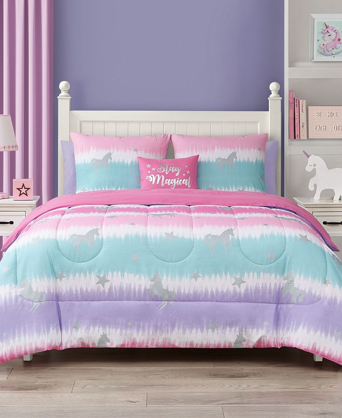 Jessica Sanders Jumping Unicorn 5-Piece Comforter Set, Twin - Macy's