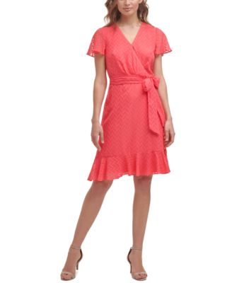 Jessica Howard - Petite Chiffon Faux-Wrap Dress
