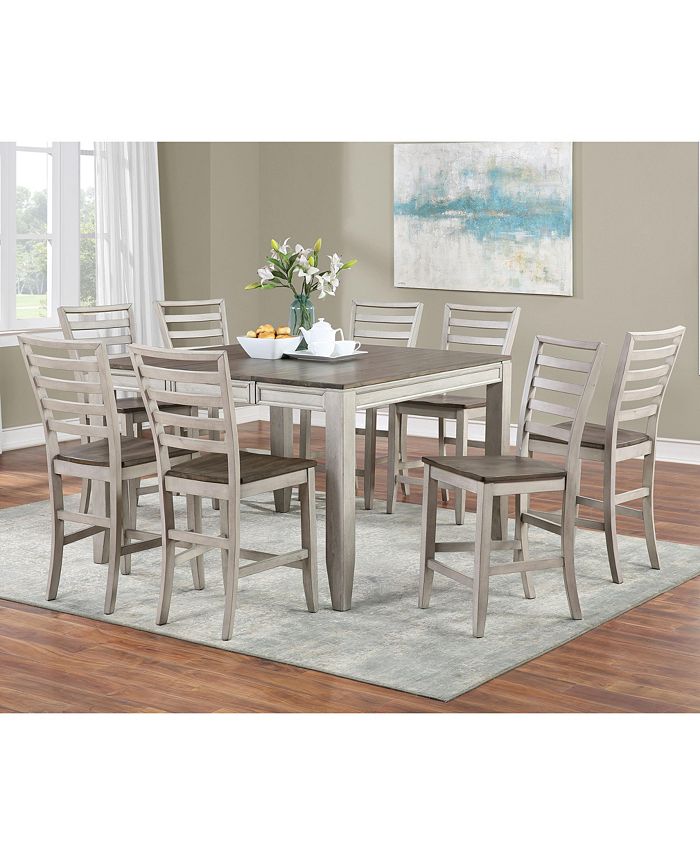 Furniture Abacus Counter Height Dining, Counter Height Dining Set With 8 Chairs