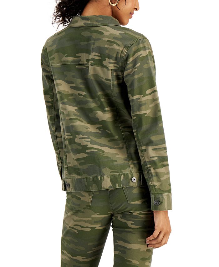 Style & Co Camo Denim Jacket, Created for Macy's - Macy's