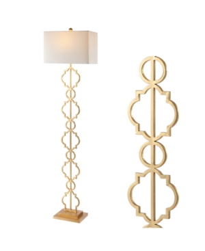 Shop Jonathan Y Selina Iron Ogee Trellis Modern Led Floor Lamp In Gold-tone