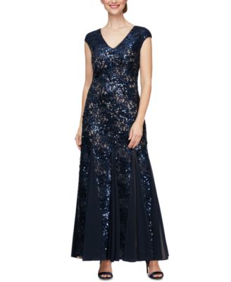 Alex Evenings - Sequin Lace Godet Gown
