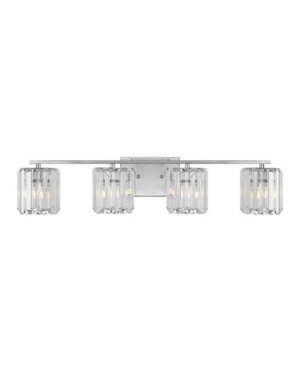 Jonathan Y Coco Prism Vintage-like 4-light Classic Glam Led Vanity Light In Silver-tone