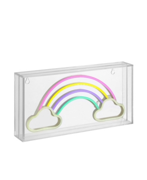 Jonathan Y Rainhow Contemporary Glam Acrylic Box Usb Operated Led Neon Light In Multi Color