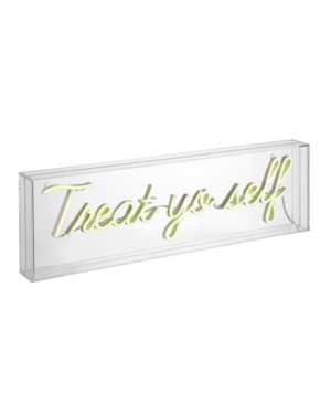 JONATHAN Y TREAT YO SELF CONTEMPORARY GLAM ACRYLIC BOX USB OPERATED LED NEON LIGHT
