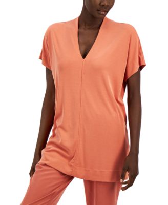 Alfani - V-Neck Exposed-Seam Top