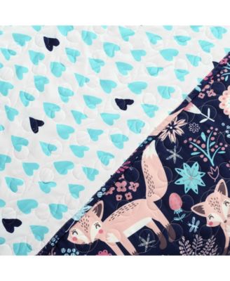 Kids Pixie Fox 3 Piece Quilt Set, Twin
