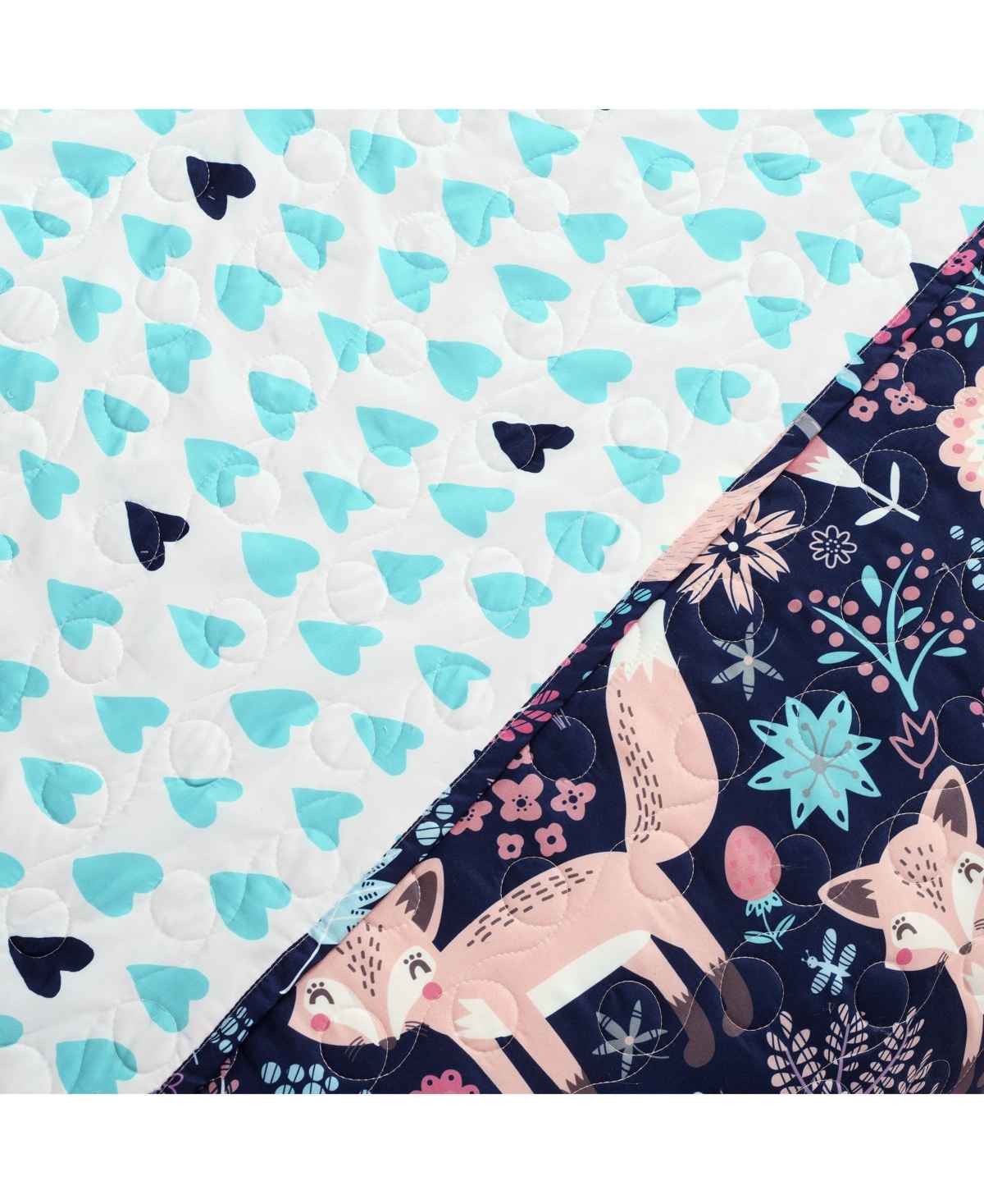 Lush Decor Kids Pixie Fox 3 Piece Quilt Set, - Pink