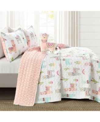 Kids Southwest Llama Cactus 4-Pc. Quilt Set, Full/Queen