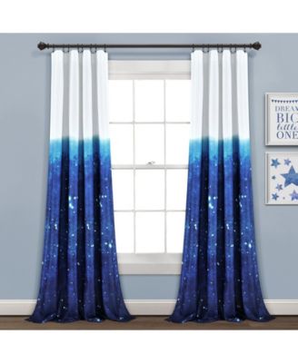 Kids Space Star Ombre Window Curtain Panels Set, 84" x 52"