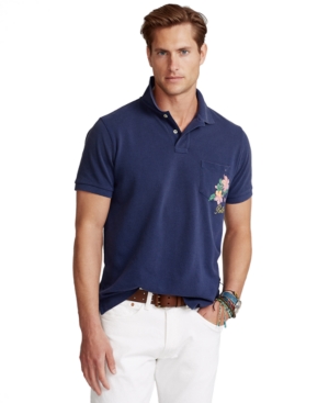 Polo Ralph Lauren Men's Custom Slim Fit Floral Mesh Polo Shirt