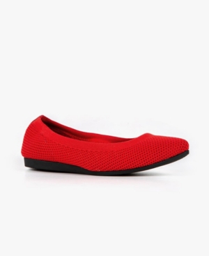 All Black Women's Mesh Ballet Flats Women's Shoes In Red
