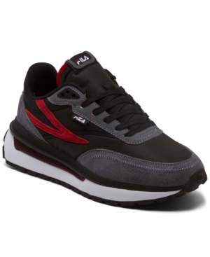 Fila Big Boys Reno Casual Sneakers From Finish Line In Black, Gray, Red