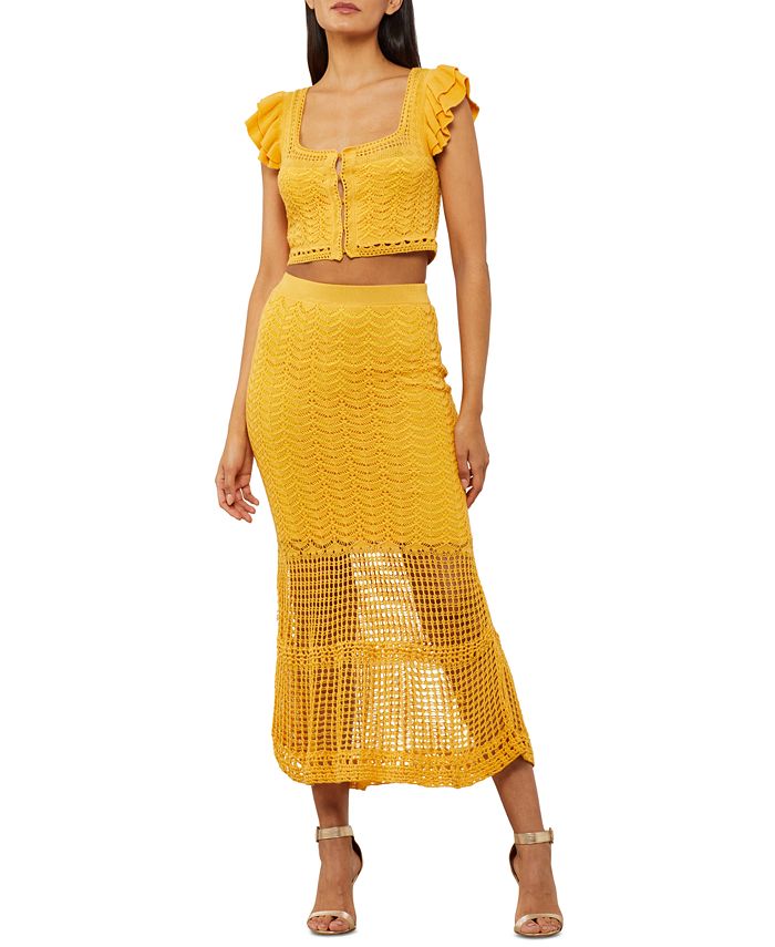 BCBGMAXAZRIA Cotton Crochet Maxi Skirt & Reviews - Skirts - Women 