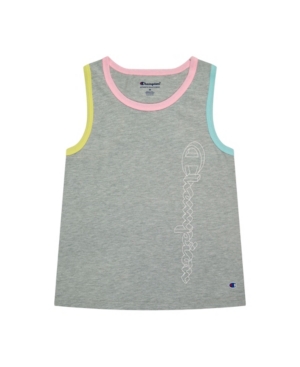 Champion Big Girls Colorblock Rib Vertical 3D Script Tank