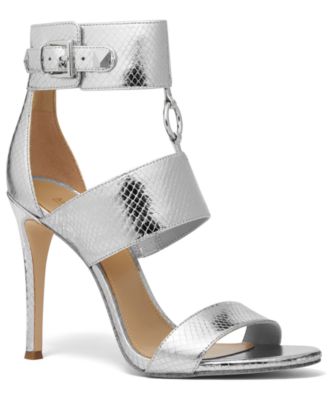 michael michael kors blaze leather peep toe buckle detail booties