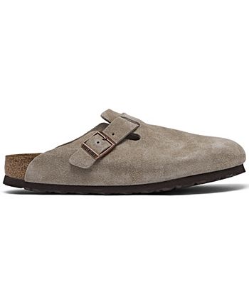 Birkenstock Men's Boston Soft Footbed Suede Leather Clogs from Finish ...