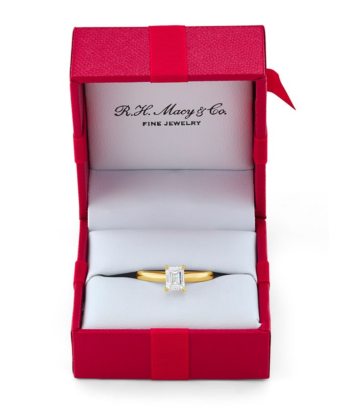 Macy's Diamond EmeraldCut Solitaire Engagement Ring (1 ct. t.w.) in 14k White or Yellow Gold