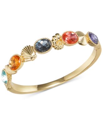 Photo 1 of Charter Club Gold-Tone Multicolor Stone & Shell Bangle Bracelet, Created for Macy's