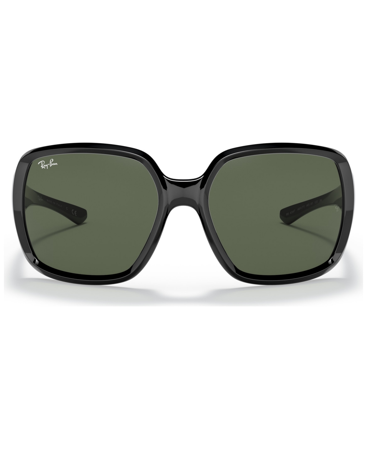 Ray Ban Powderhorn Sunglasses Black Frame Green Lenses 60-18
