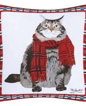 C & F Home Fat Cat Pillow, 18" X 18" In Red