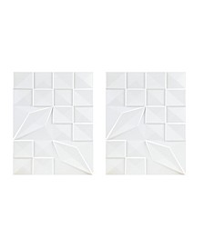 Geo Tempo 2 Piece Carved Wall Panel Set, 22" x 28"