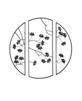 Gold-Tone Gingko Leaves 3 Piece Metal Wall Decor Set, 14.6" x 35.4"