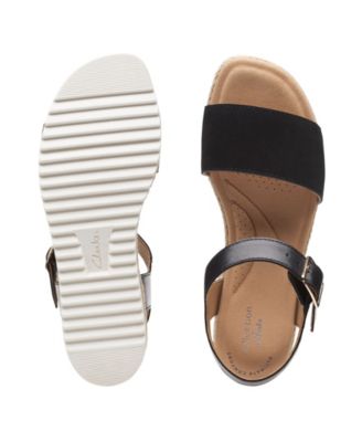 Clarks Lana Beach dames sandaal. glijbaan, wit leer. , 39 EU