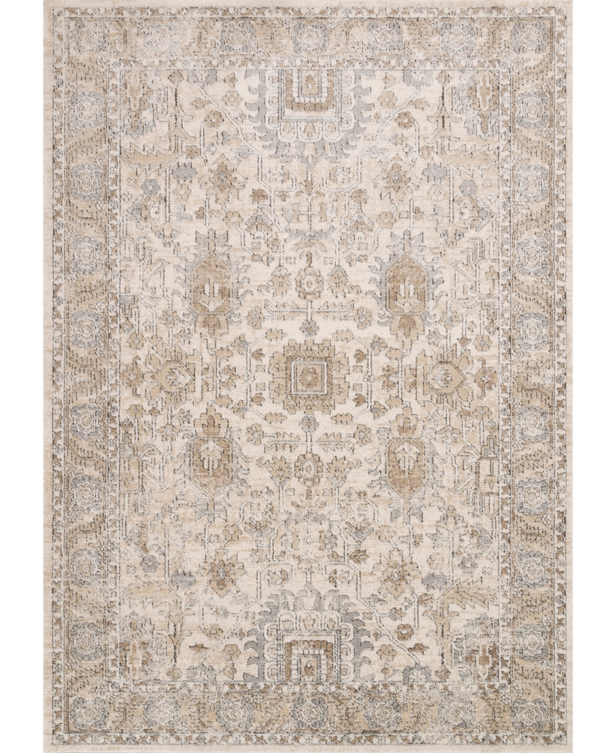 Shop Loloi Ii Teagan Tea-03 6'7" X 9'2" Area Rug In Ivory,sand