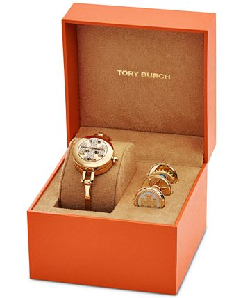 Tory Burch Women's Reva Gold-Tone Stainless Steel Bangle Bracelet Watch  27mm Gift Set - Macy's